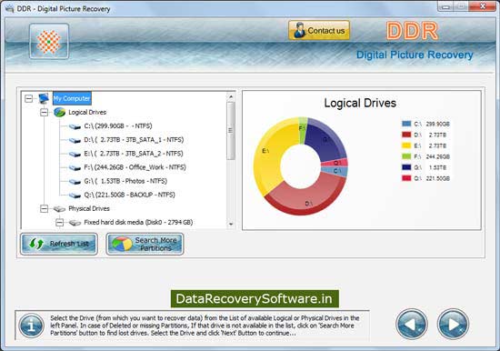 Screenshot of Digital Photo Data Recovery