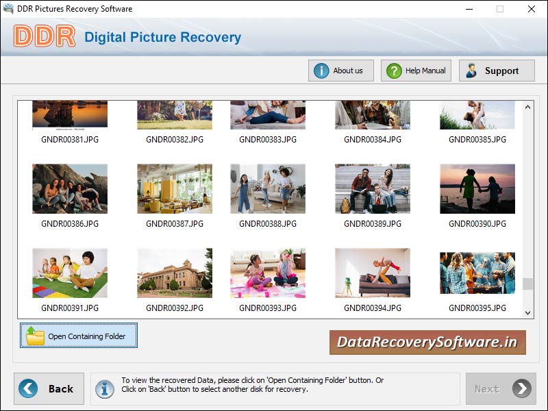 Screenshot of Digital Photo Data Recovery