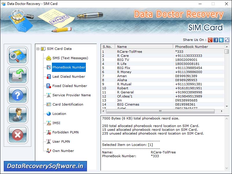 Mobile Sim Card SMS Recovery screenshot