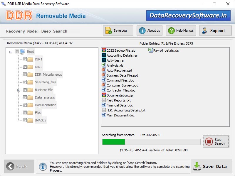 USB Media Data Recovery Software screenshot