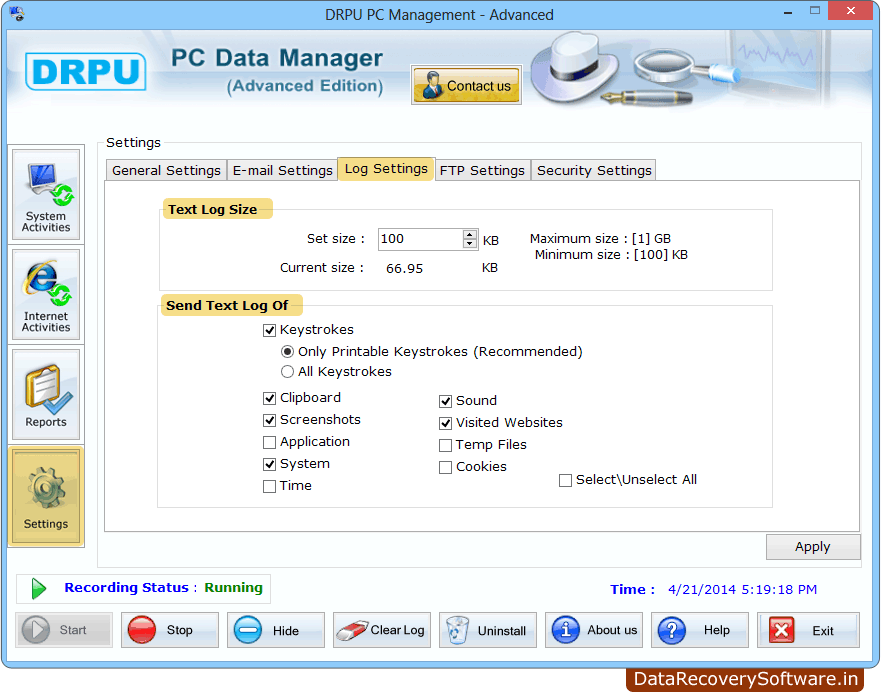 Log Settings