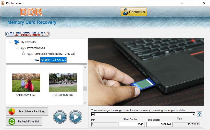 Screenshot of 001Micron Pro Duo Memory Card Recovery 4.8.3.1