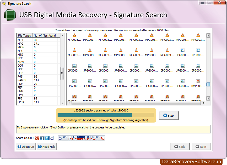 Disk Scanning USB Digital Media Recovery
