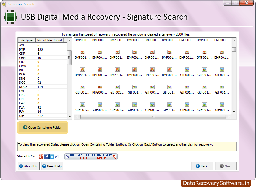 Recovered Data USB Digital Media Recovery