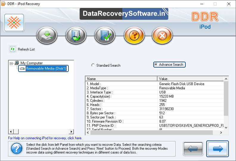 Select Searching Criteria