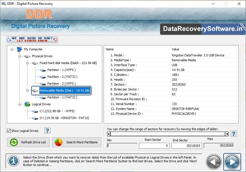 Select Partition Drive