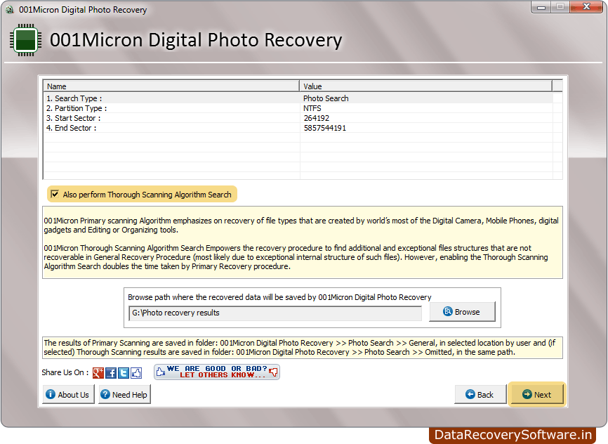 Browse the Path Photo Recovery