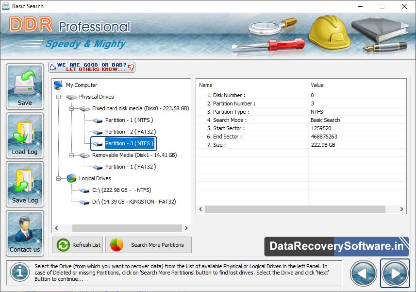 Select Partition Drive